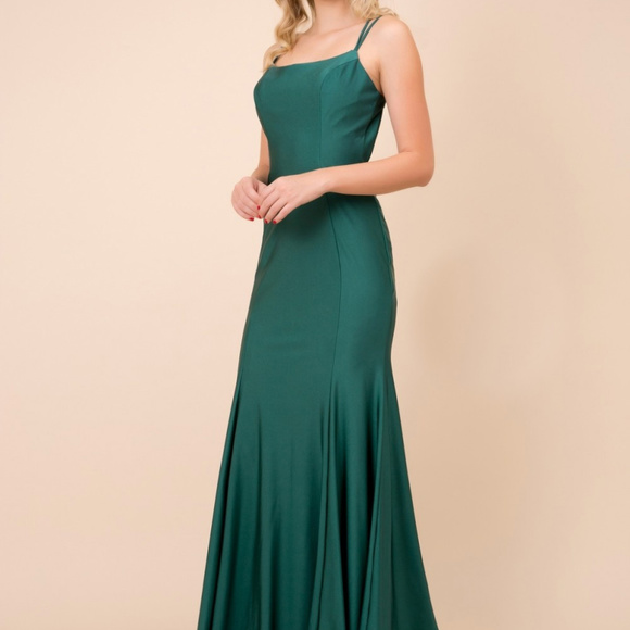 Spaghetti Strap Open Back Sheath Dress NXC301